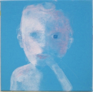 gesicht blau,30x30cm